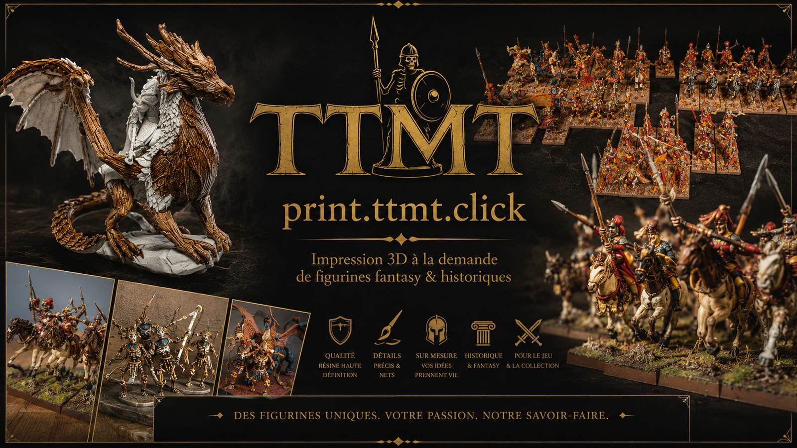 Bannière TTMT.click impression 3D résine de figurines fantasy et historiques